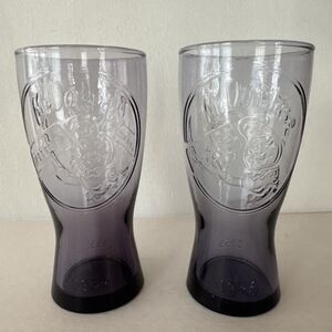 Pair of Vintage Reproductions McDonalds Purple 1955 Speedee Collectors Glasses